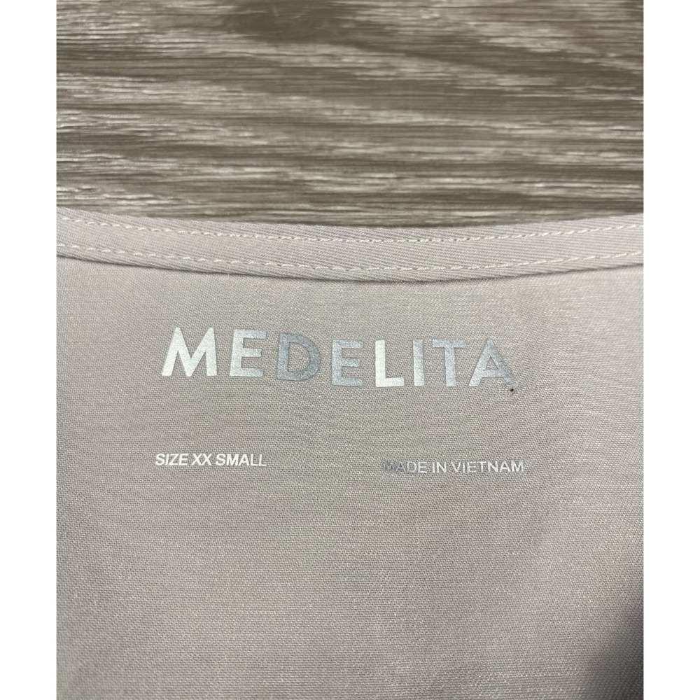 Medelita Women's Pullover Scrub Top Grey Size XXS - Picture 5 of 8